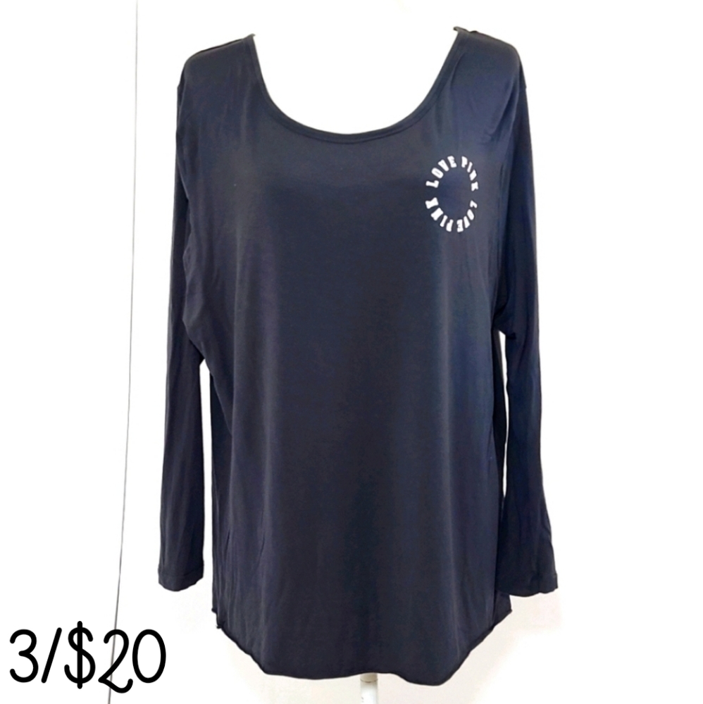 LOVE PINK Victoria's Secret Long Sleeve Gray Shirt